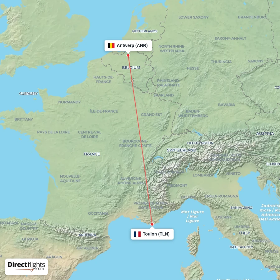 TLN - ANR route map