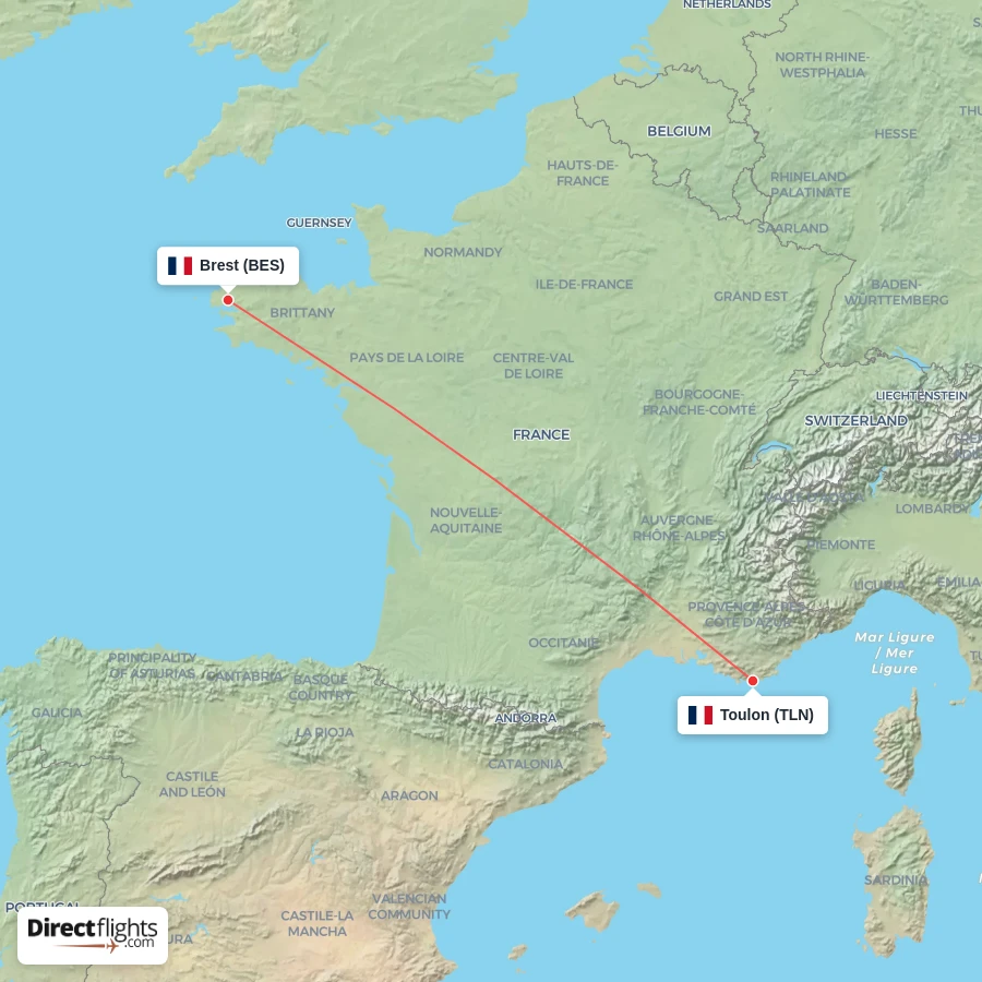 TLN - BES route map
