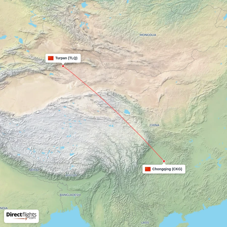 TLQ - CKG route map