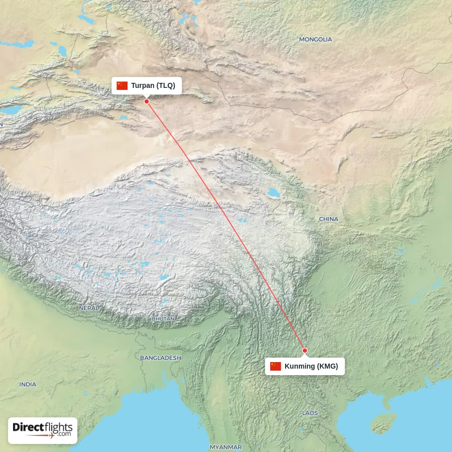 TLQ - KMG route map