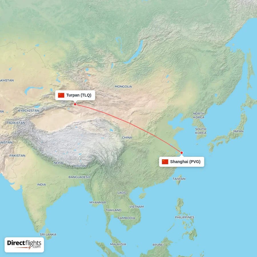 TLQ - PVG route map