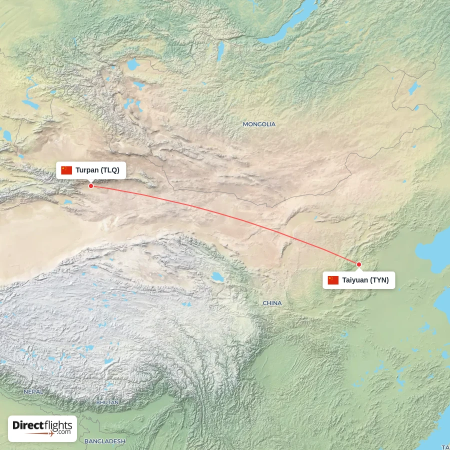 TLQ - TYN route map