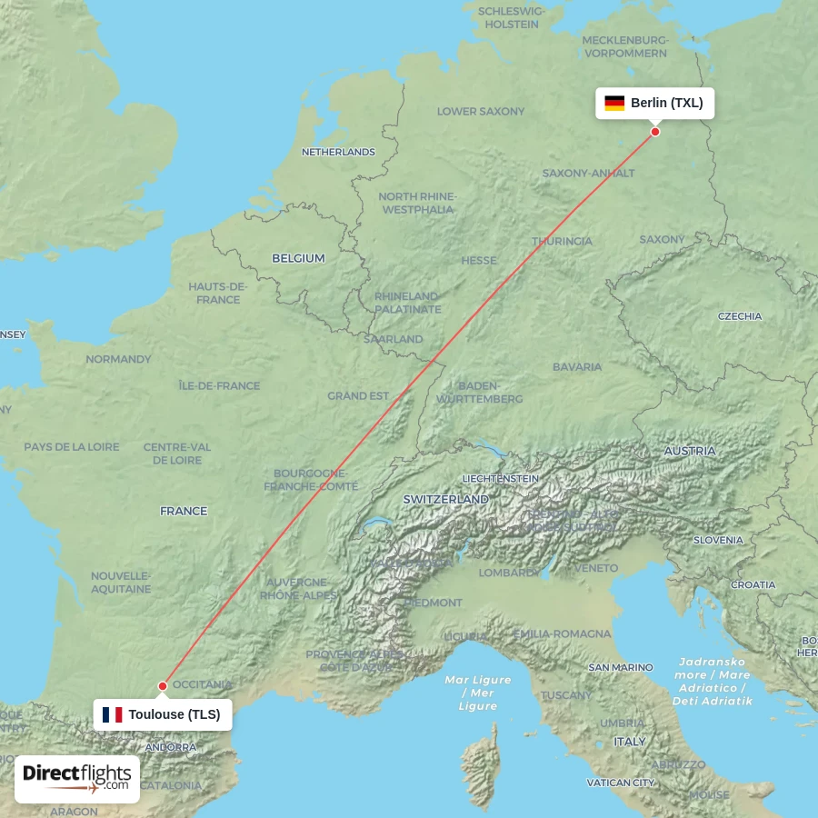 TLS - TXL route map