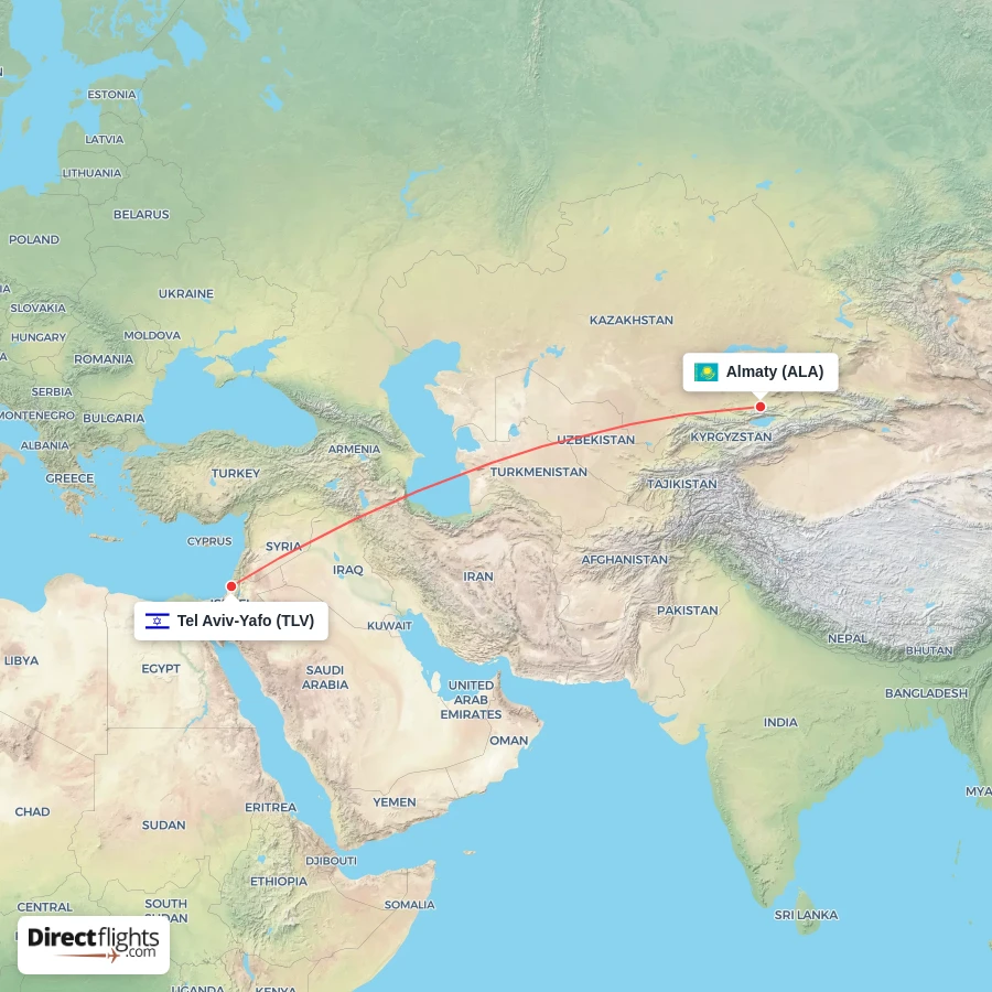 TLV - ALA route map