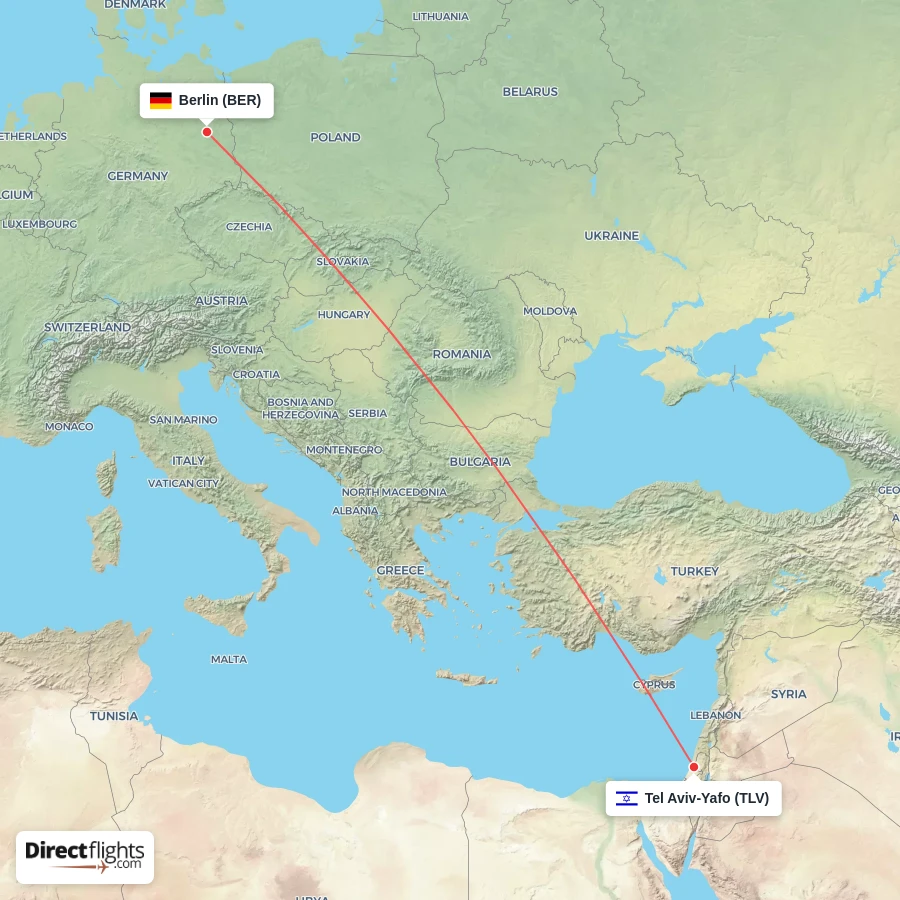 TLV - BER route map