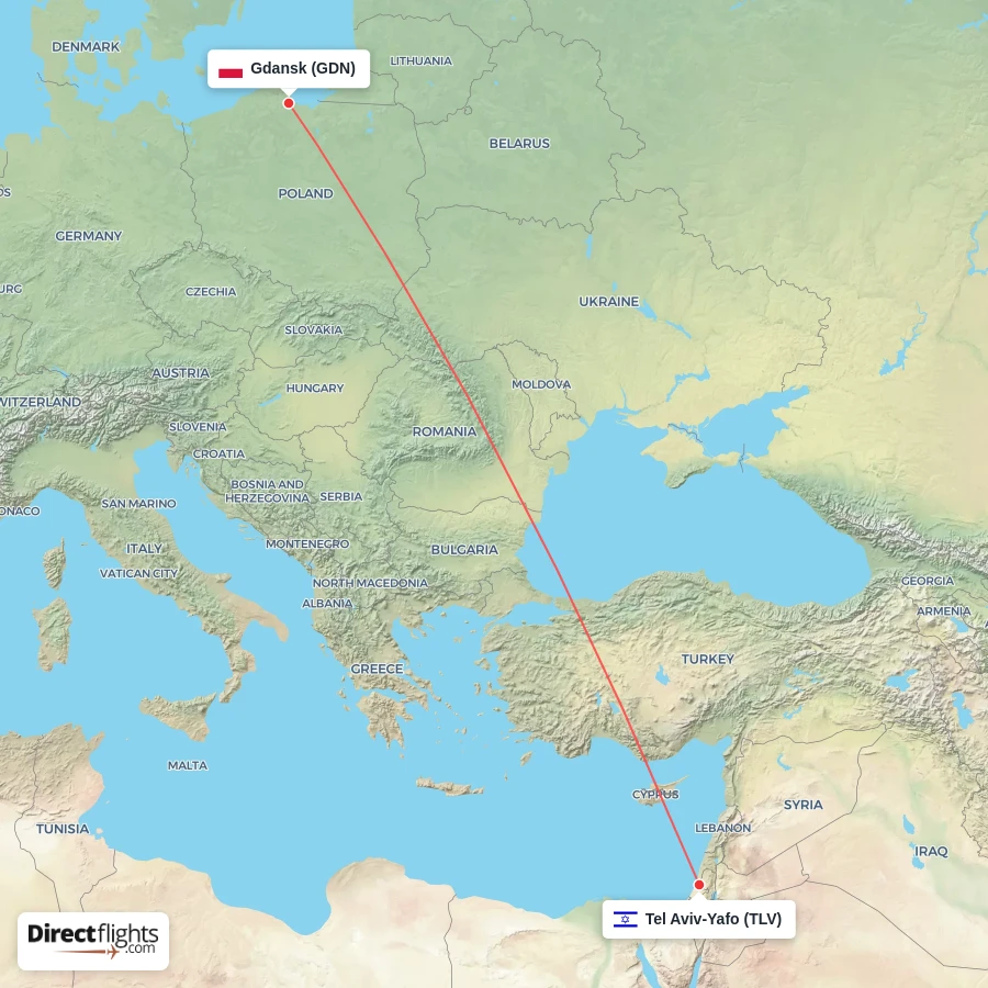 TLV - GDN route map