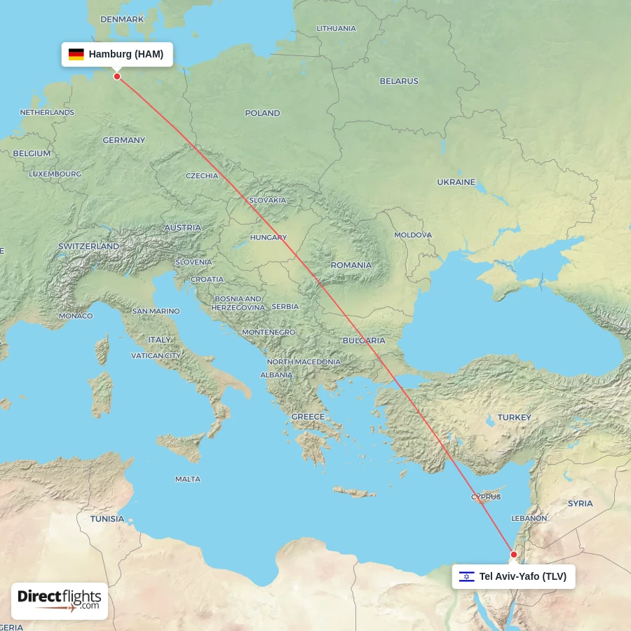 TLV - HAM route map