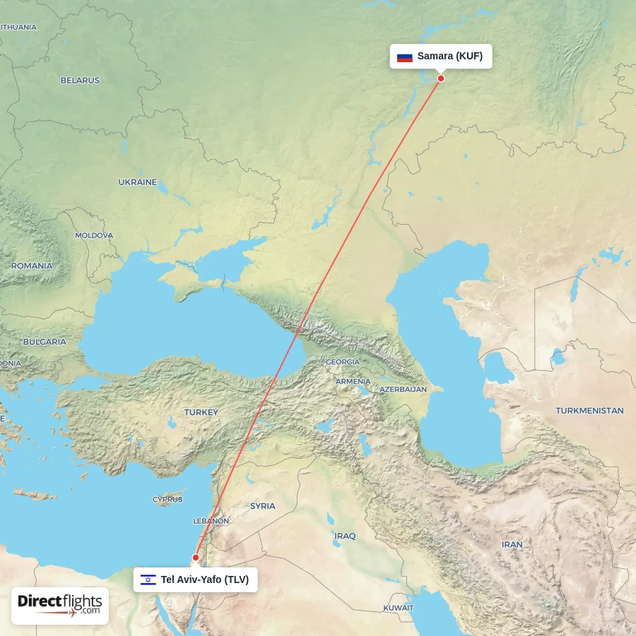 TLV - KUF route map
