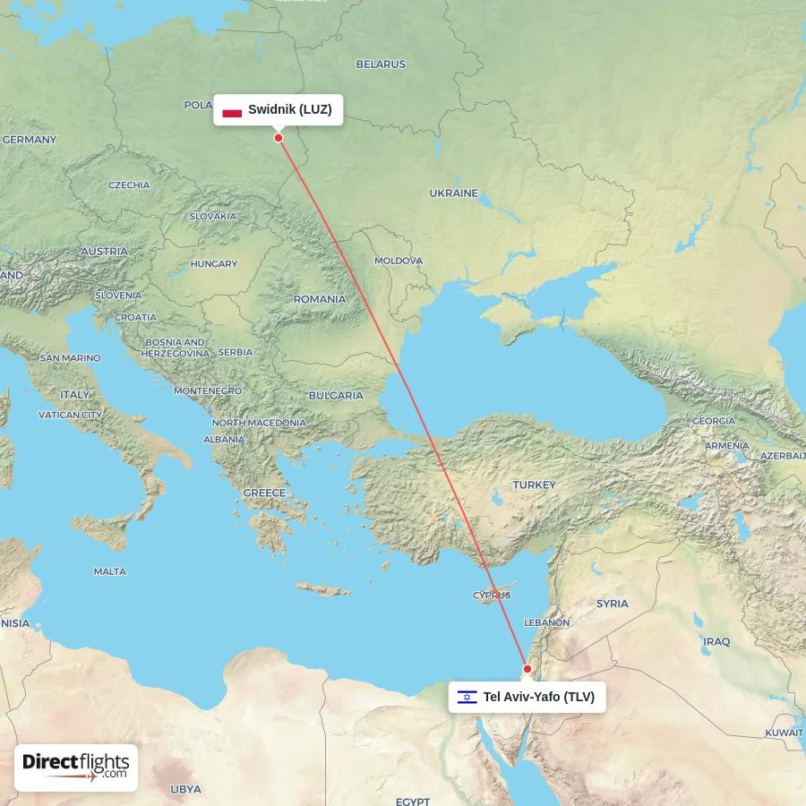 TLV - LUZ route map
