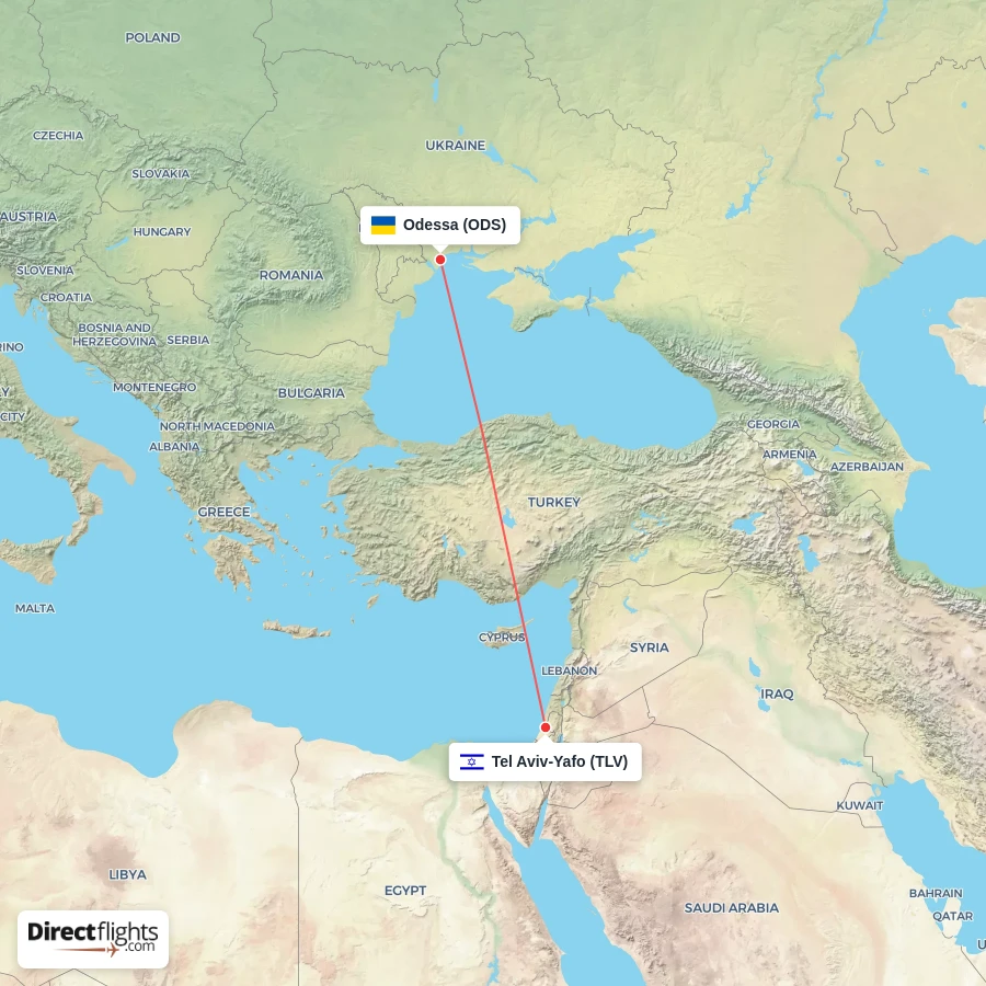 TLV - ODS route map