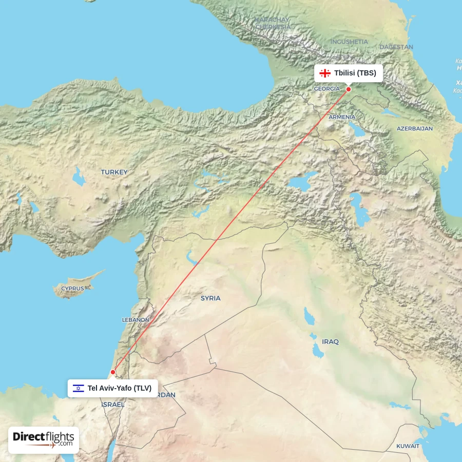 TLV - TBS route map