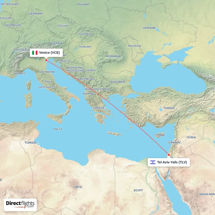 TLV - VCE route map