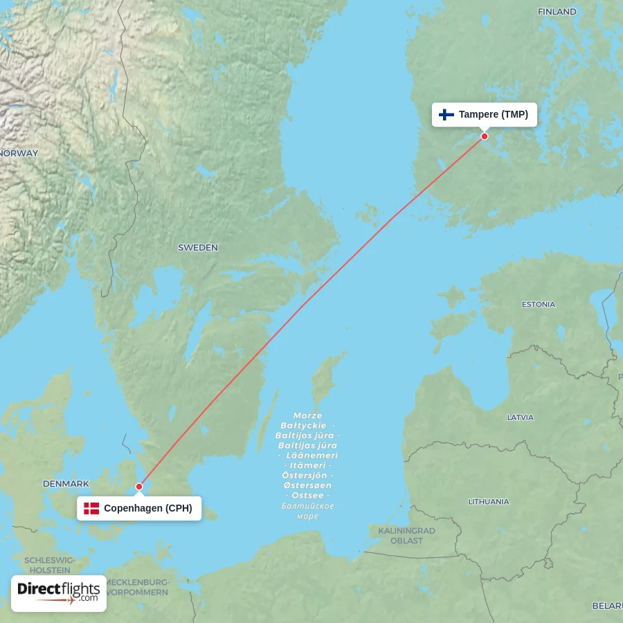 TMP - CPH route map