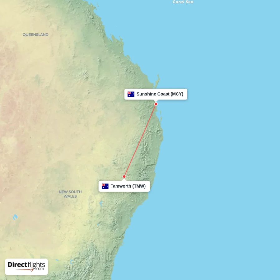TMW - MCY route map