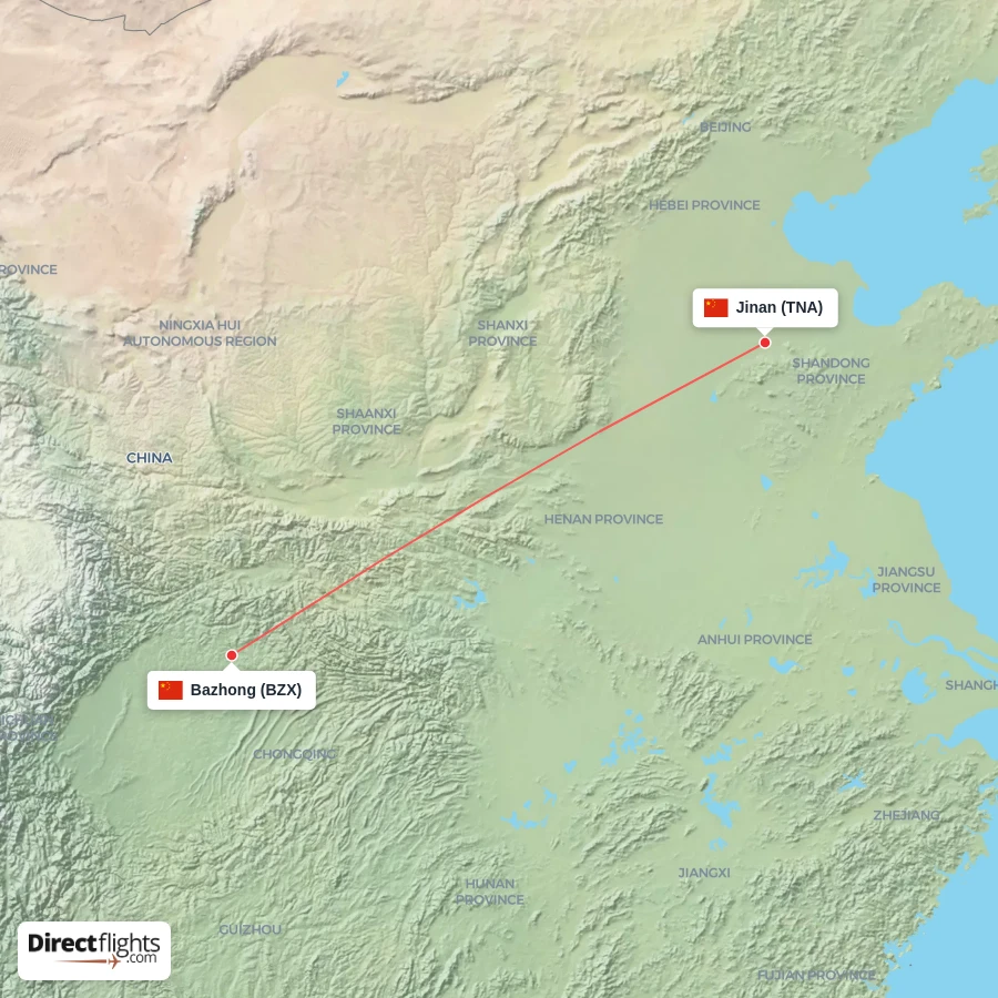 TNA - BZX route map