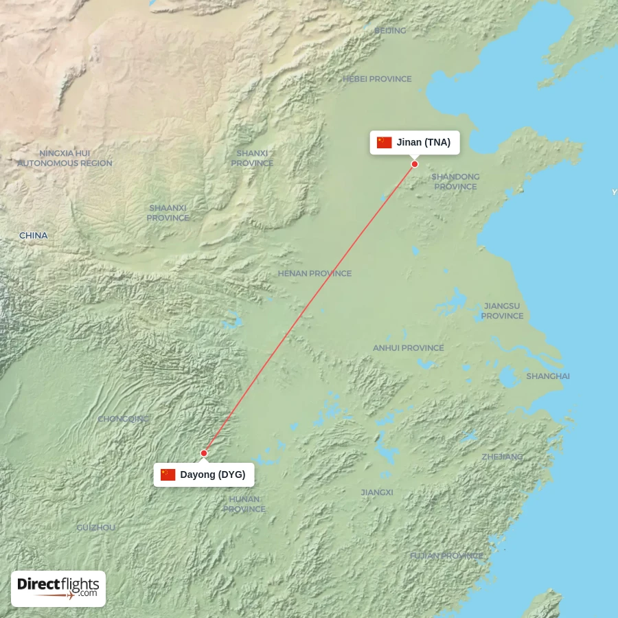 TNA - DYG route map