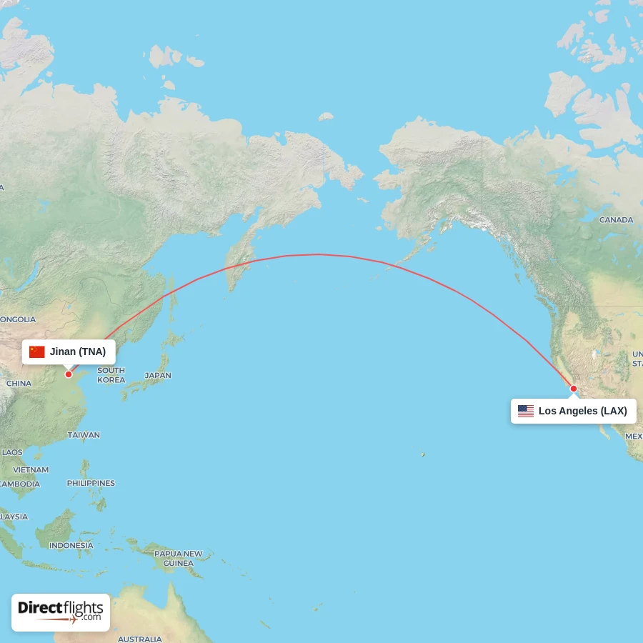 TNA - LAX route map