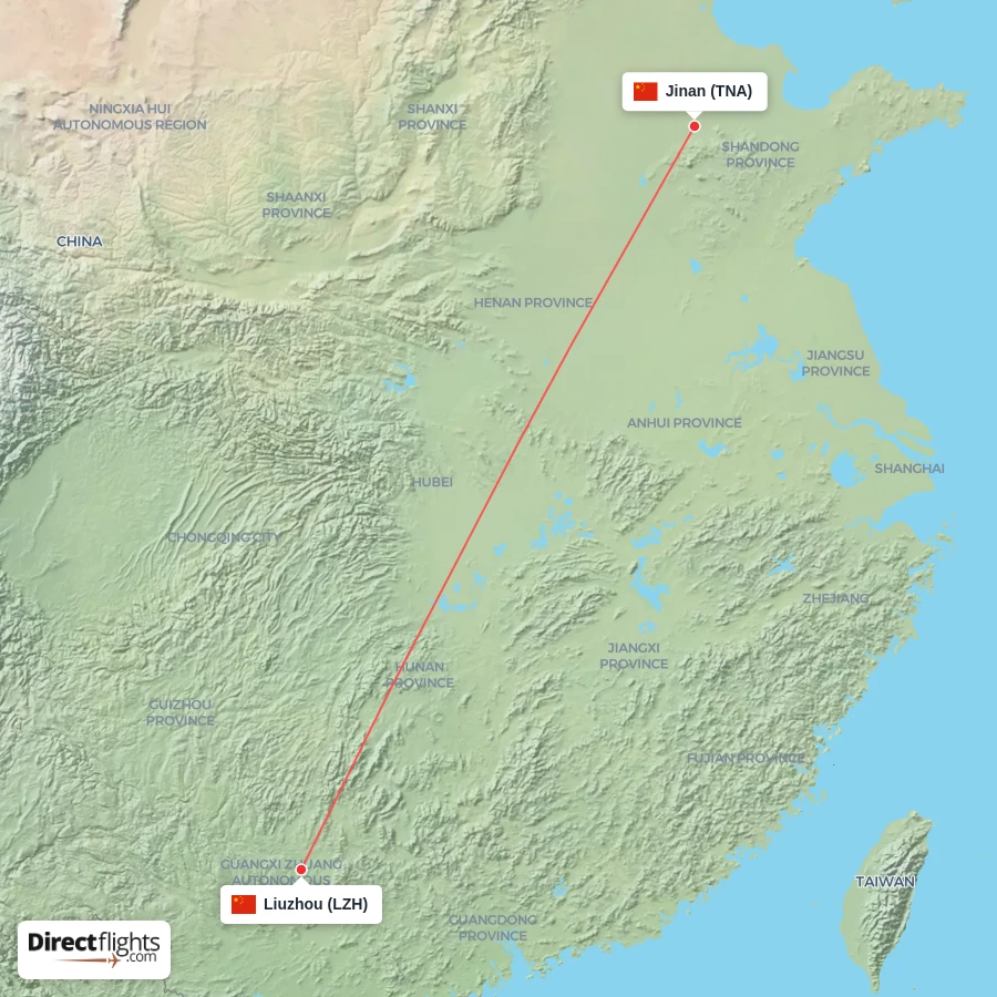 TNA - LZH route map