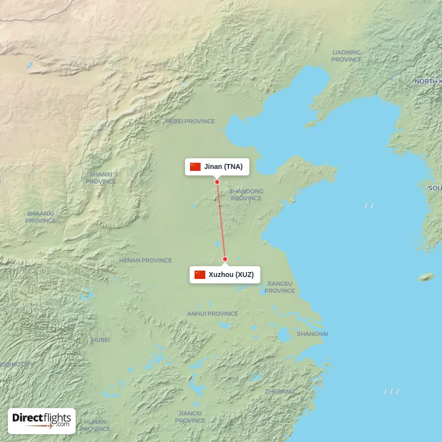 TNA - XUZ route map