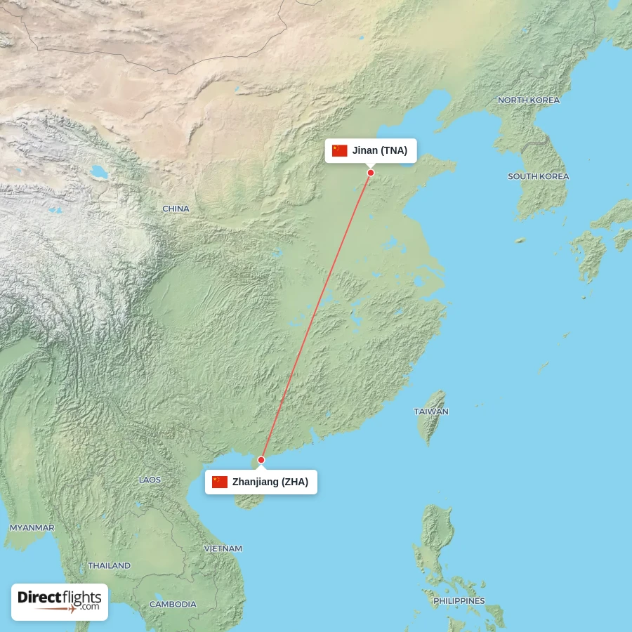 TNA - ZHA route map