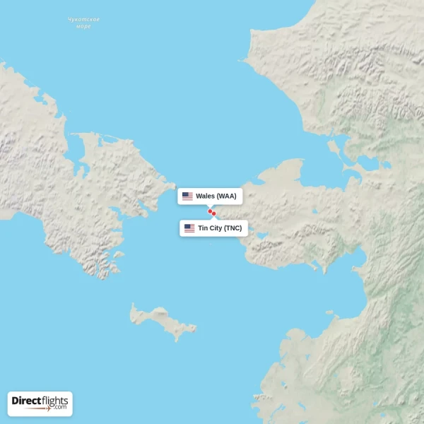 Tin City - Wales direct flight map