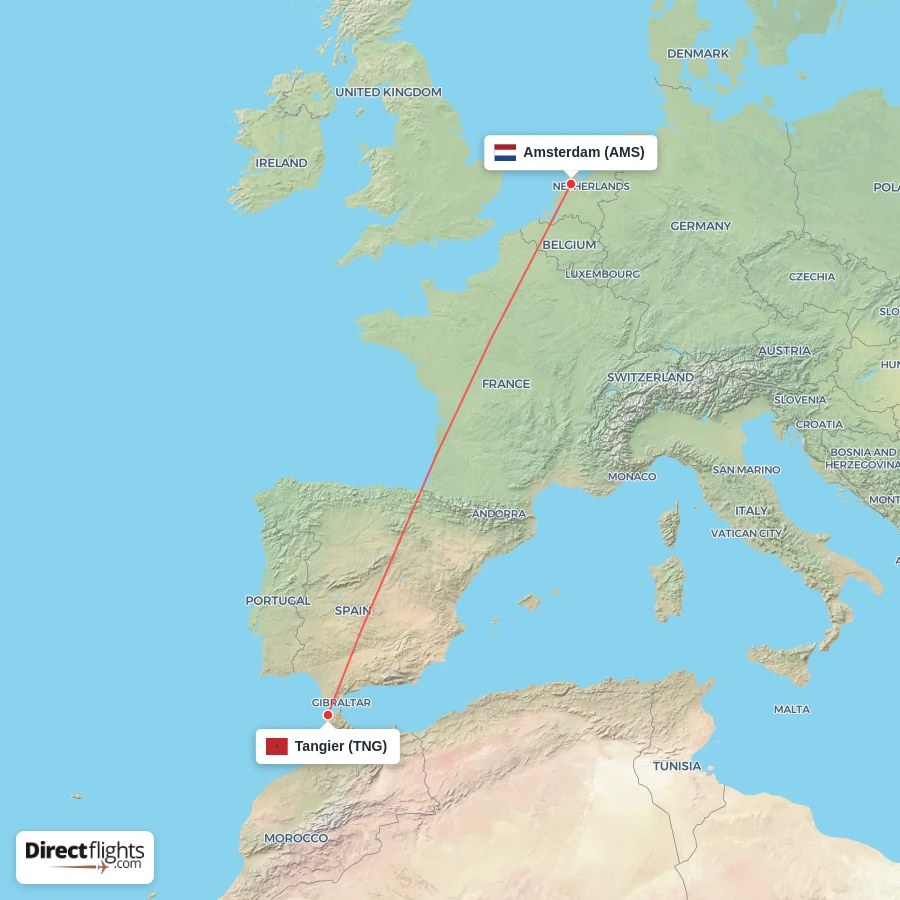 TNG - AMS route map