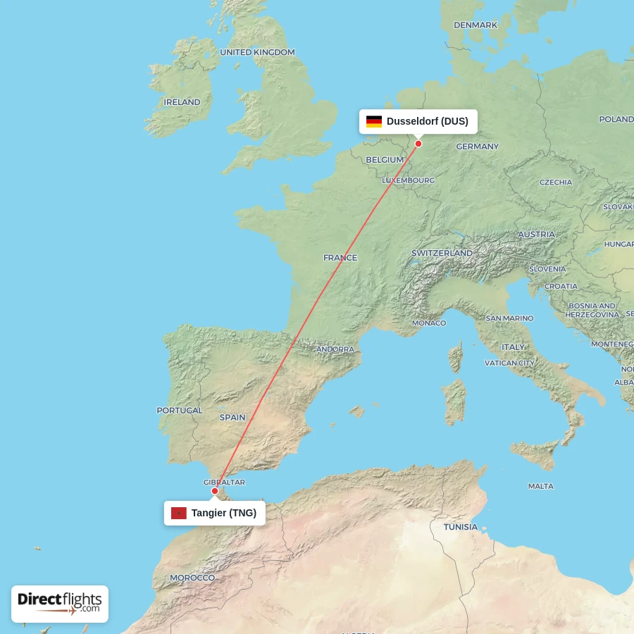 TNG - DUS route map