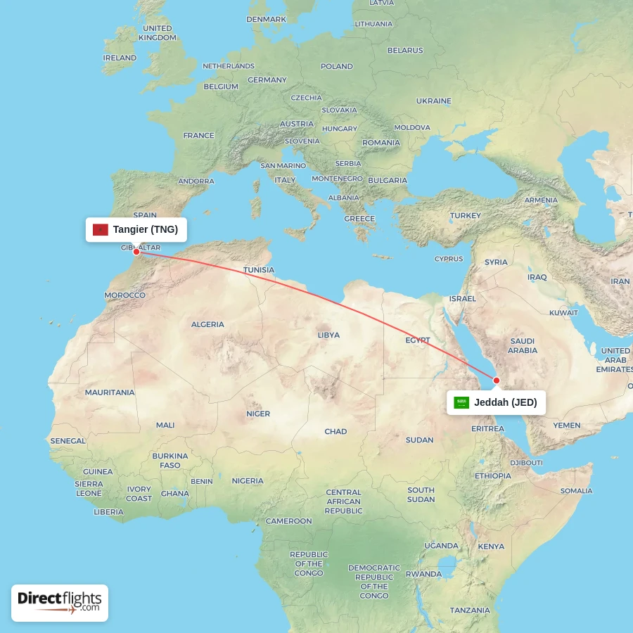 TNG - JED route map