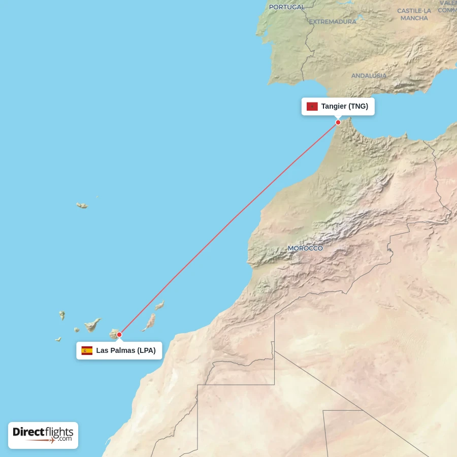TNG - LPA route map