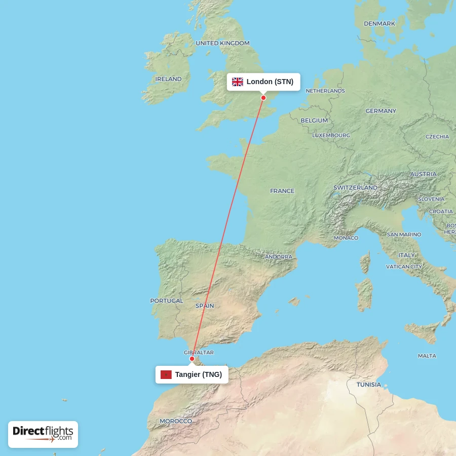 TNG - STN route map