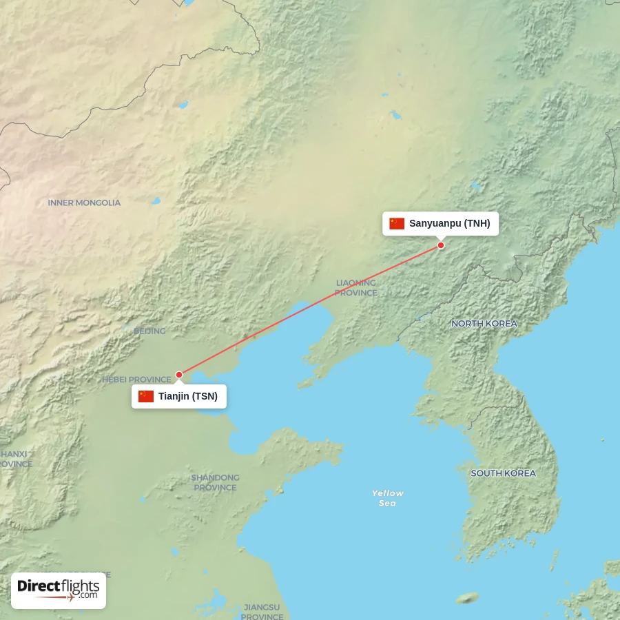 TNH - TSN route map