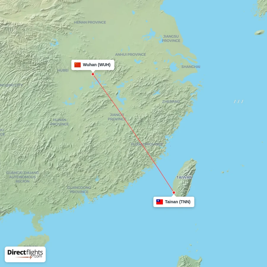 TNN - WUH route map