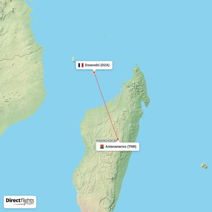 TNR - DZA route map