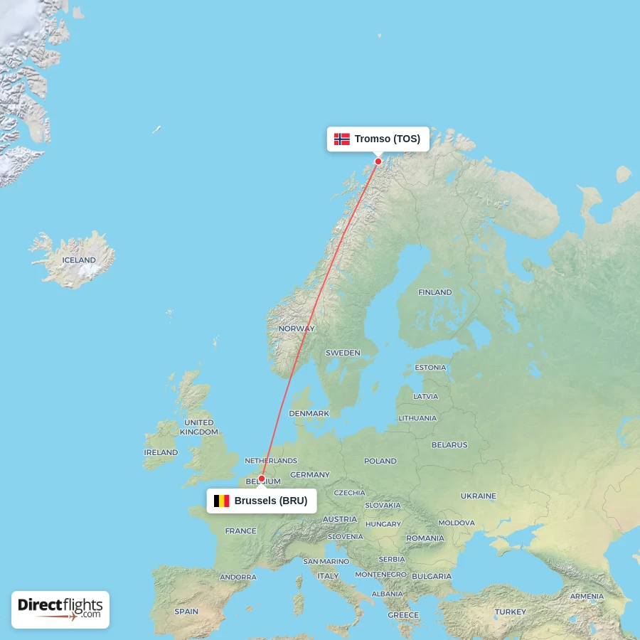 TOS - BRU route map