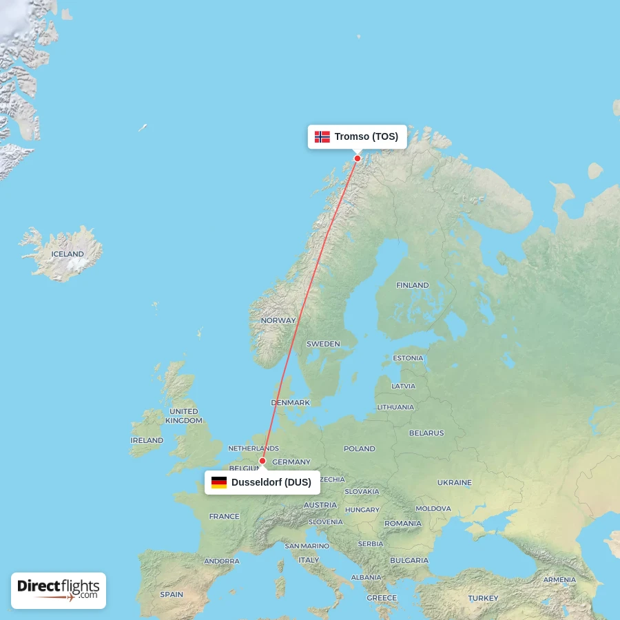 TOS - DUS route map