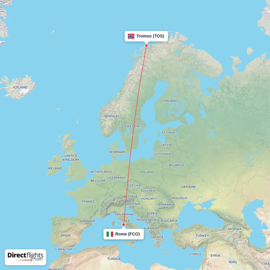 TOS - FCO route map