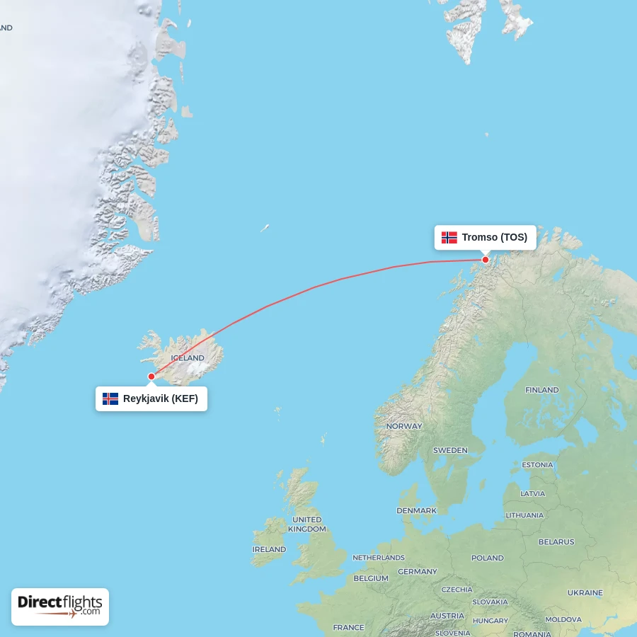 TOS - KEF route map