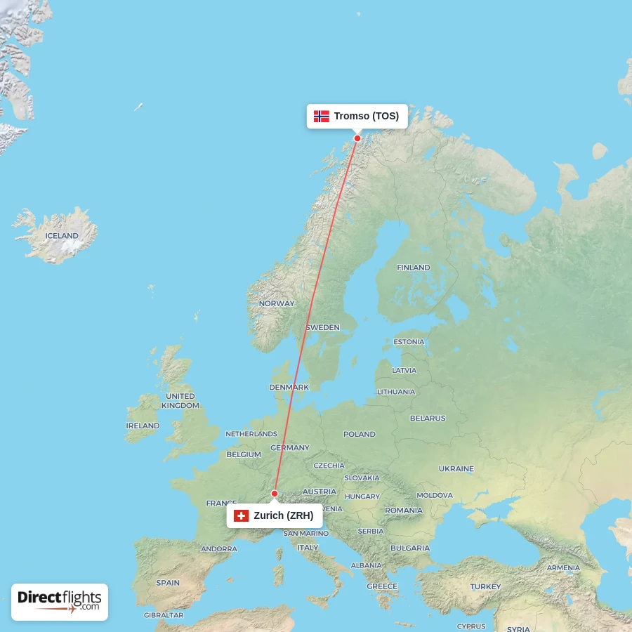 TOS - ZRH route map