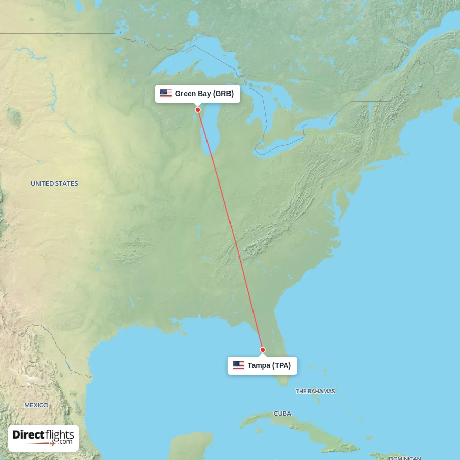 TPA - GRB route map