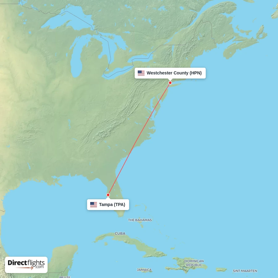 TPA - HPN route map