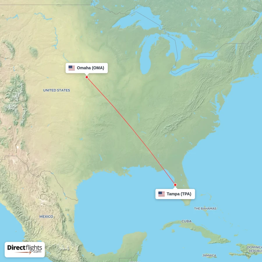 TPA - OMA route map