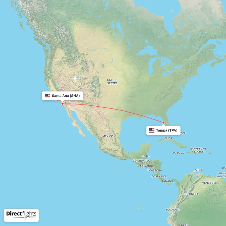 TPA - SNA route map