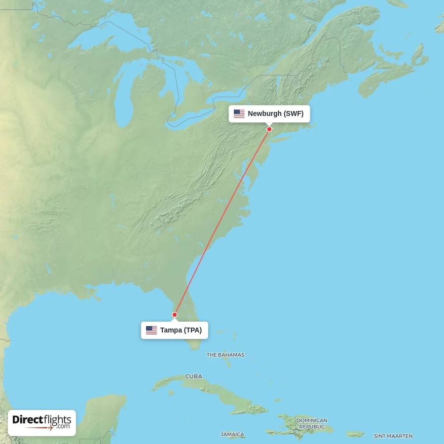 TPA - SWF route map