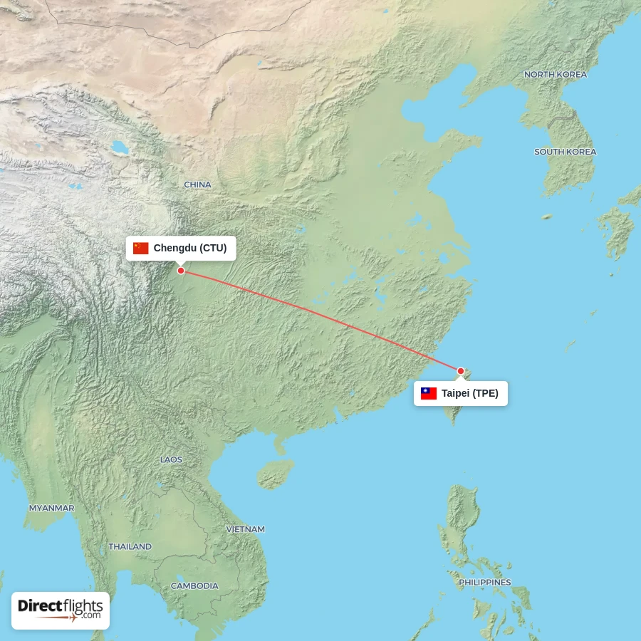TPE - CTU route map