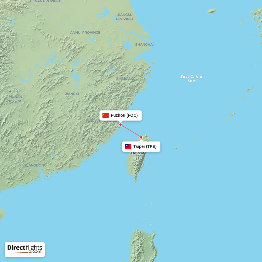 TPE - FOC route map