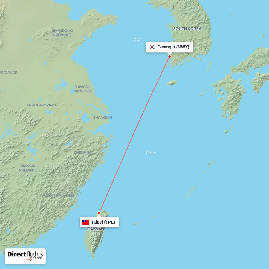 TPE - MWX route map