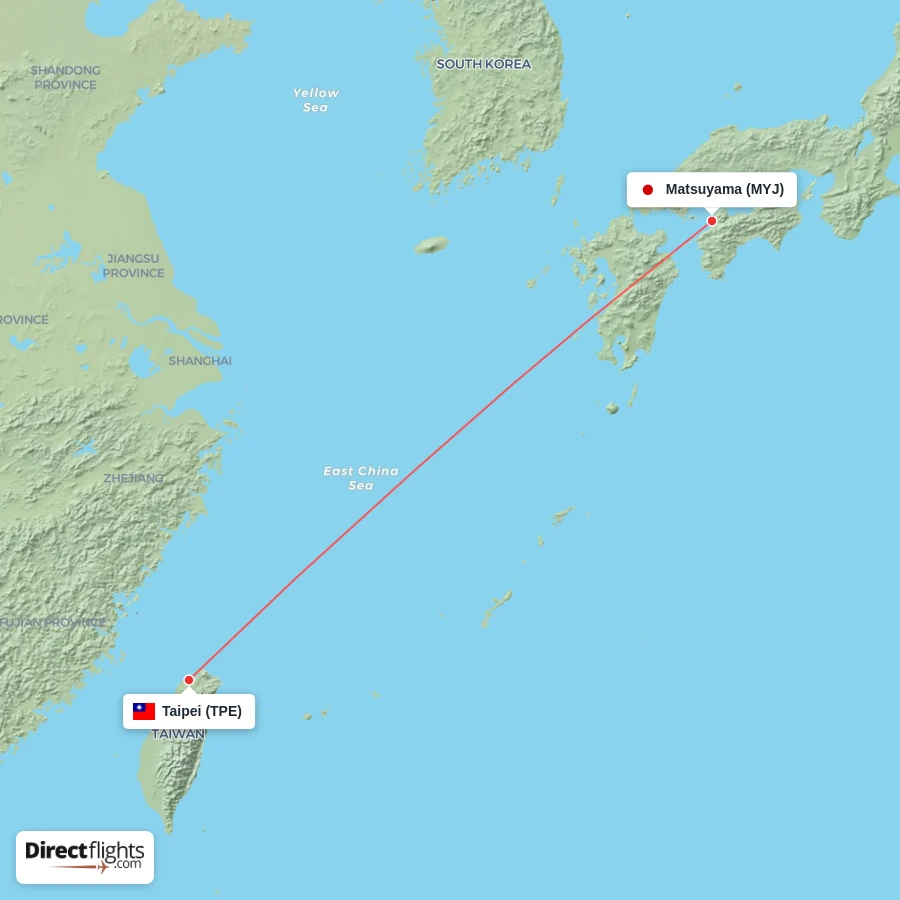 TPE - MYJ route map