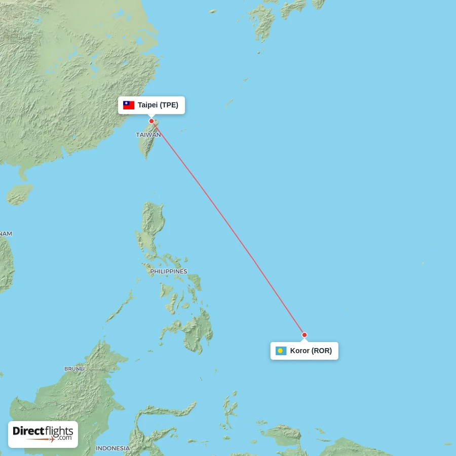 TPE - ROR route map