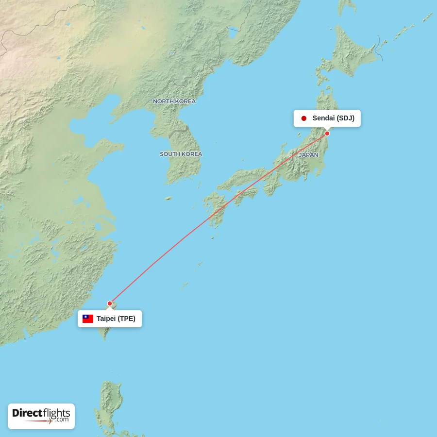 TPE - SDJ route map