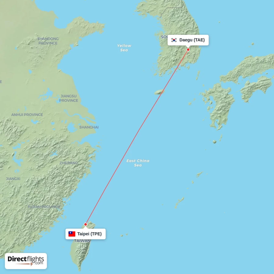 TPE - TAE route map